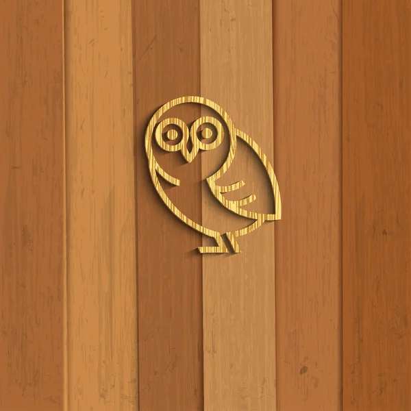 Houten uil. — Stockvector