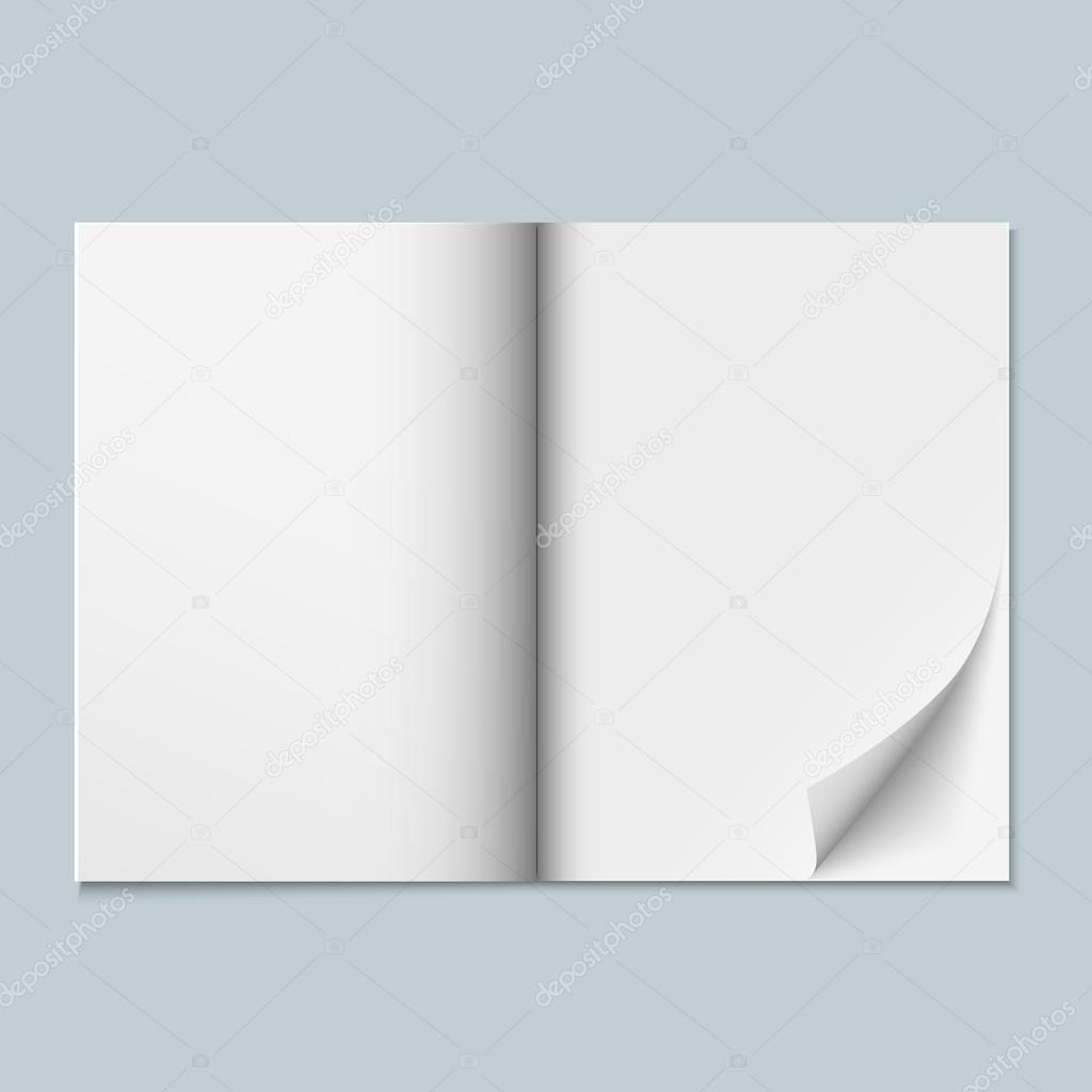 Magazine template with blank pages