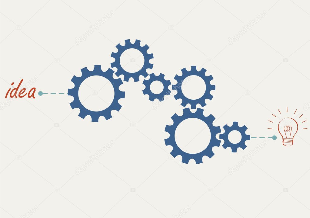 Concept vector with abstract gear wheels