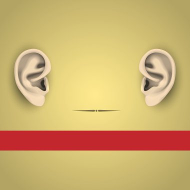Vector illustration of human ears clipart