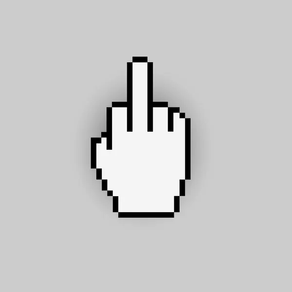 Mano gesto Pixelated come icona negativa — Vettoriale Stock