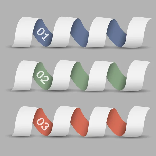 Trois rubans-bannières numérotés — Image vectorielle