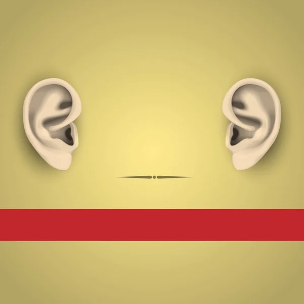 Illustrazione vettoriale delle orecchie umane — Vettoriale Stock
