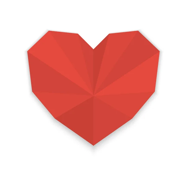 Corazón de origami — Vector de stock