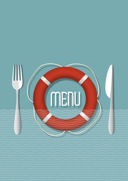 Retro Menu design per ristorante di pesce — Vettoriale Stock