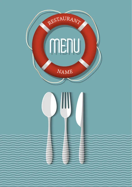 Retro menü tervezése seafood étterem — Stock Vector