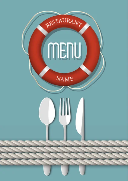 Retro Menu design for seafood restaurant — Stock Vector