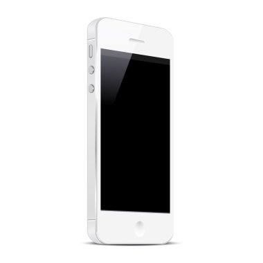 izole beyaz zemin üzerine beyaz akıllı telefon