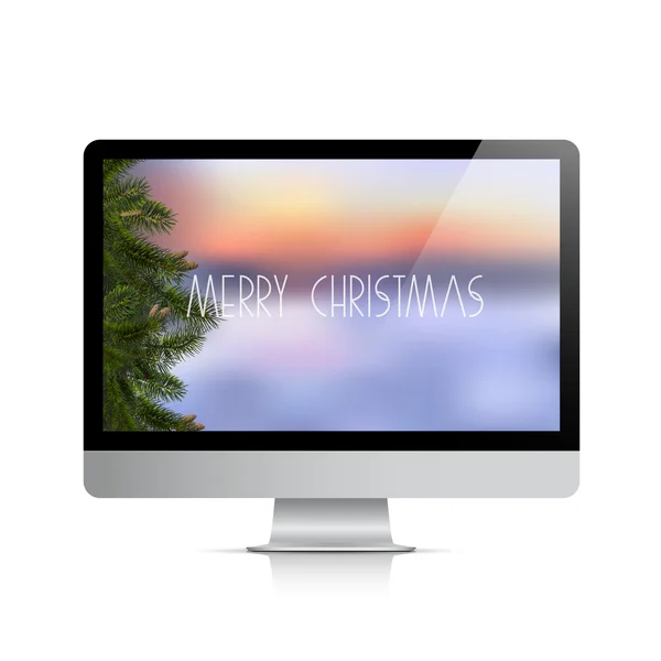 Noel arka ile bilgisayar görüntü — Stok Vektör