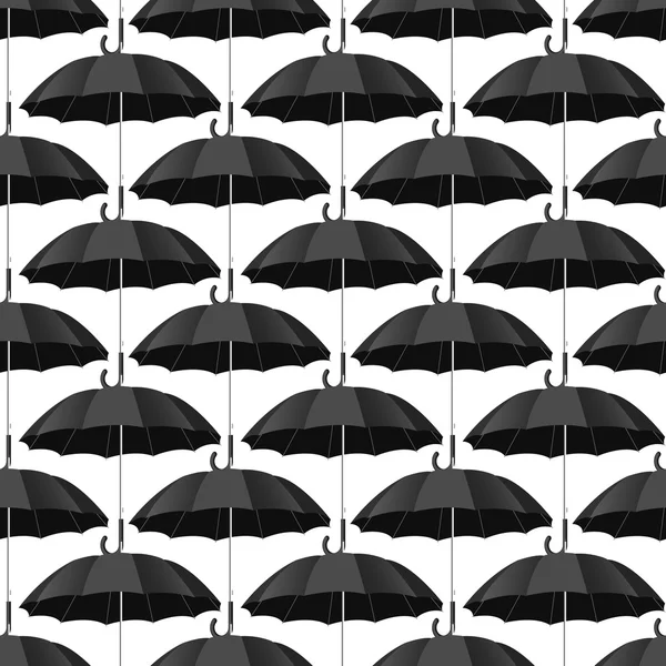 Motif sans couture avec parapluies noirs — Image vectorielle