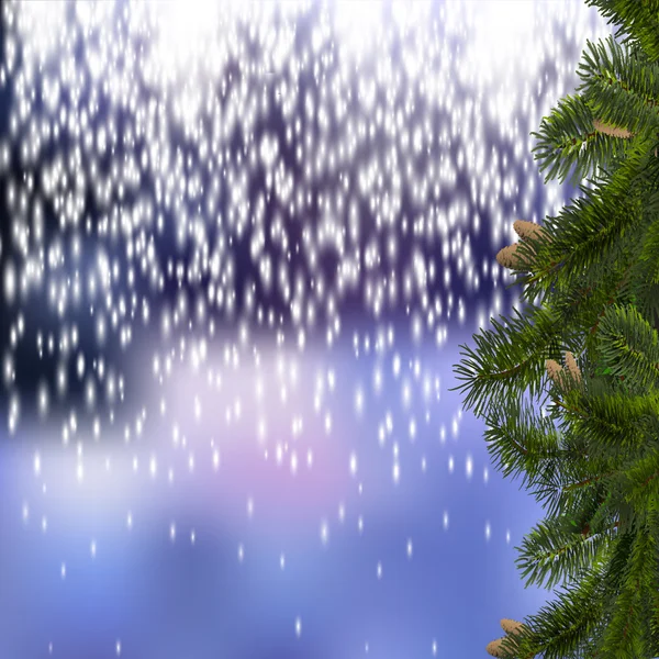 モミの枝とお祝いクリスマスの背景 — ストックベクタ