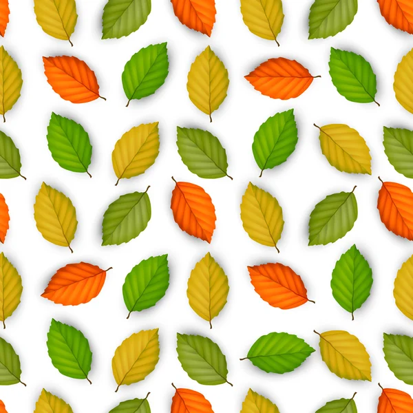 Seamless pattern with colored leaves — Stock Vector