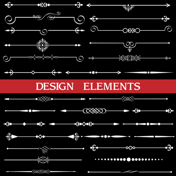 Set of calligraphic borders