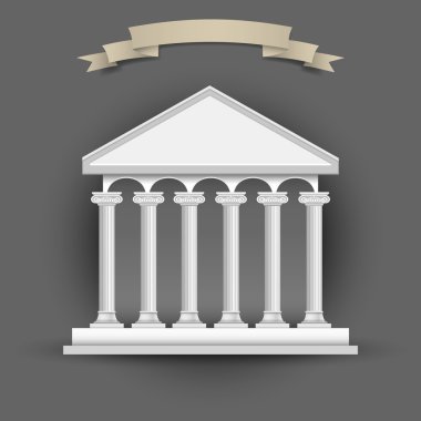 Banka ile banner-kurdele metin için bina