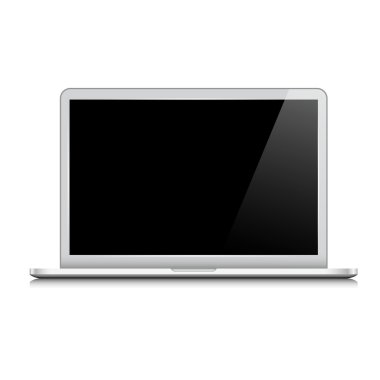 modern dizüstü bilgisayar beyazda izole edildi