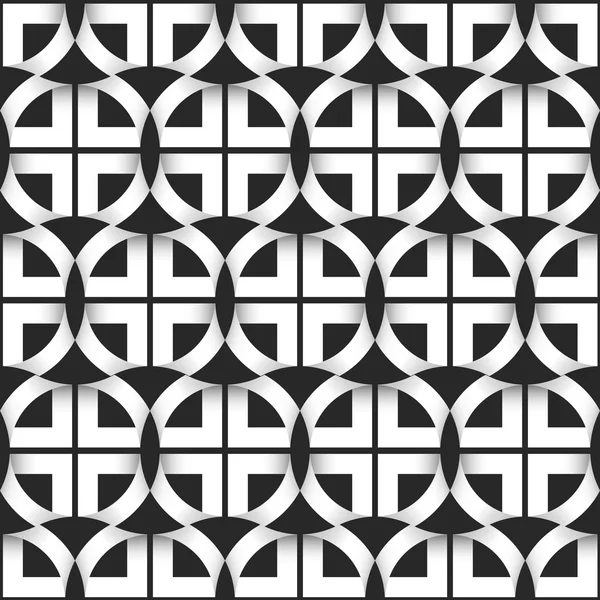 Геометрический бесшовный рисунок черно-белых кругов — стоковый вектор