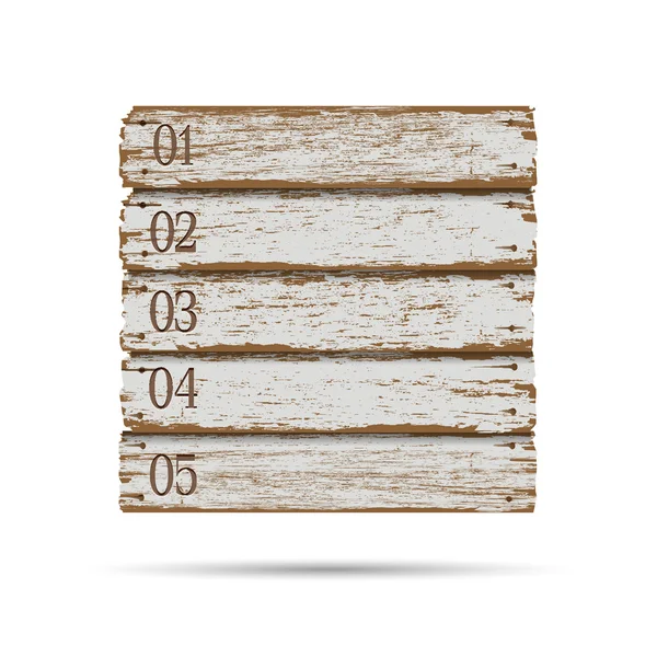 Placa de madeira velha para design de infográficos — Vetor de Stock