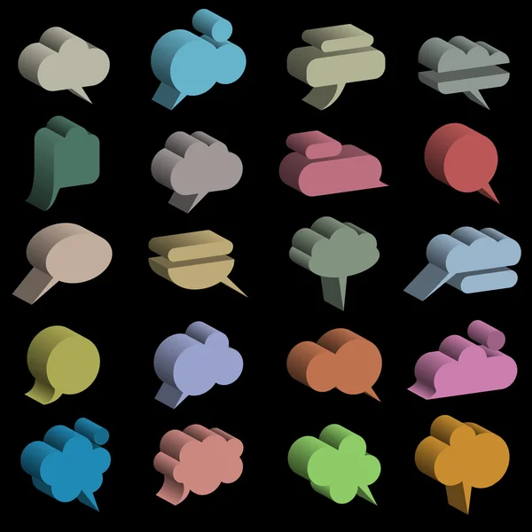 Ensemble de bulles de parole 3d — Image vectorielle