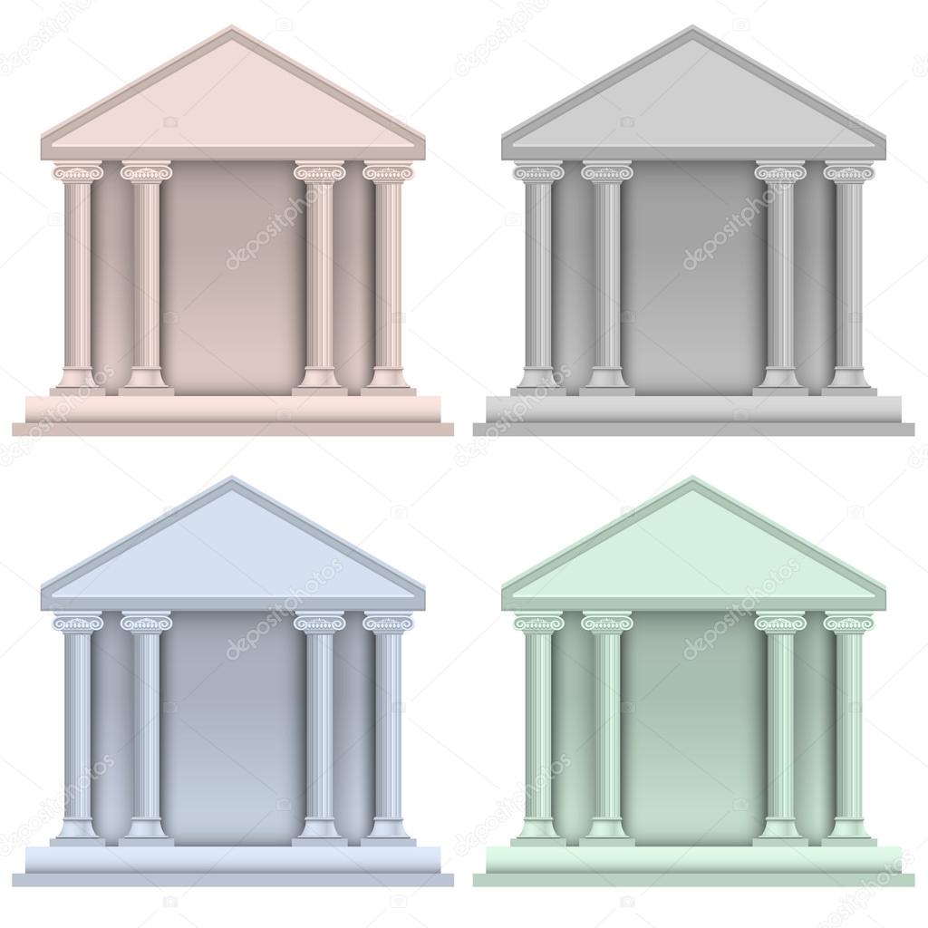 Set of building bank icons