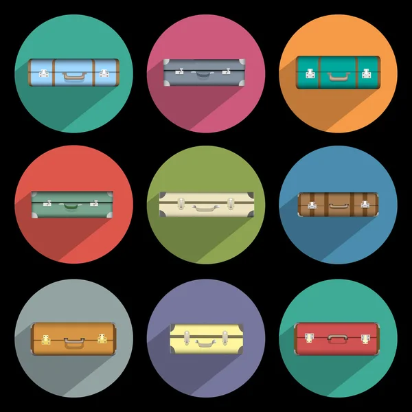 Icone di valigie — Vettoriale Stock