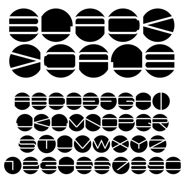 Alfabeto blanco y negro inusual — Archivo Imágenes Vectoriales