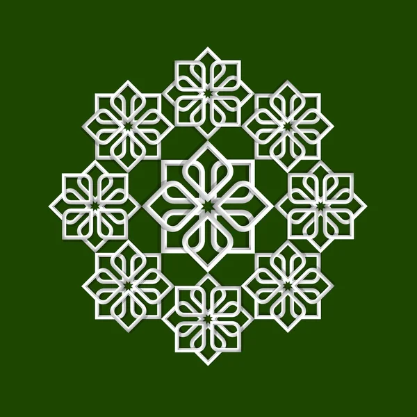 Modèle de fleur 3d dans le style arabe — Image vectorielle