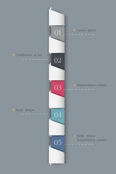Vertikale nummerierte Banner aus Papier — Stockvektor