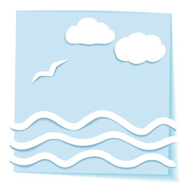 Kağıt deniz manzara