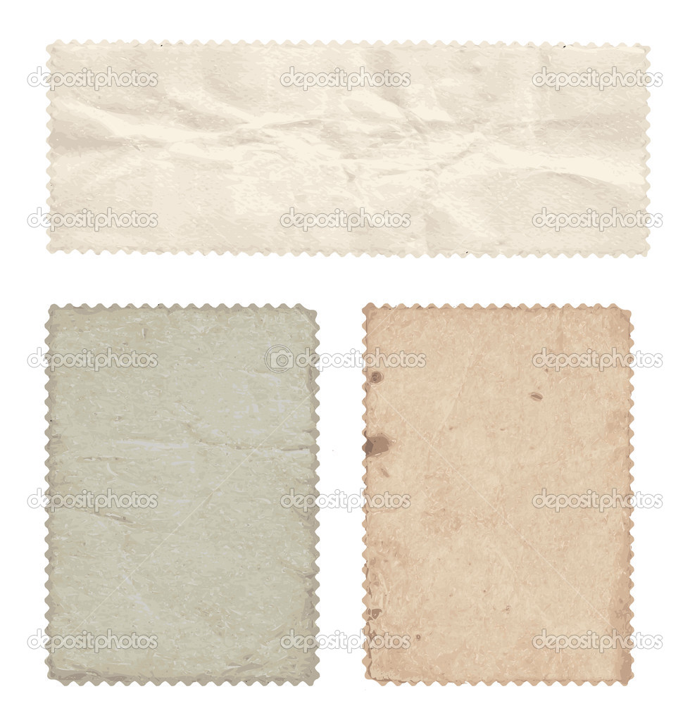 Vector set of old stamps (back side).