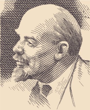Resim üzerinde bir posta pulu temel lenin portresi.