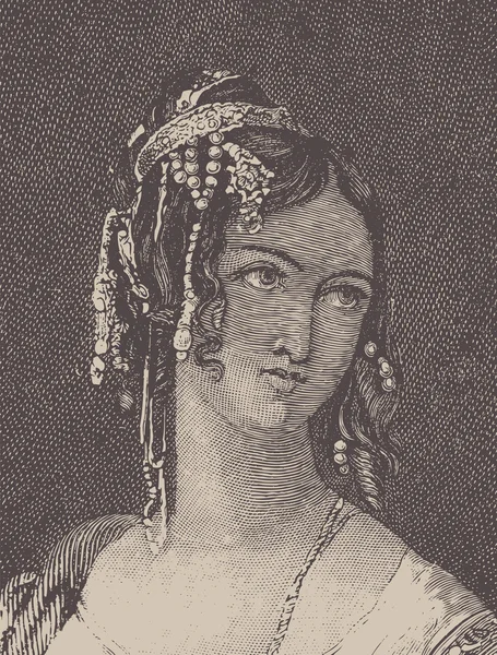 Античний жінка. ілюстрація з книги стилі "лорд Байрон". — стоковий вектор