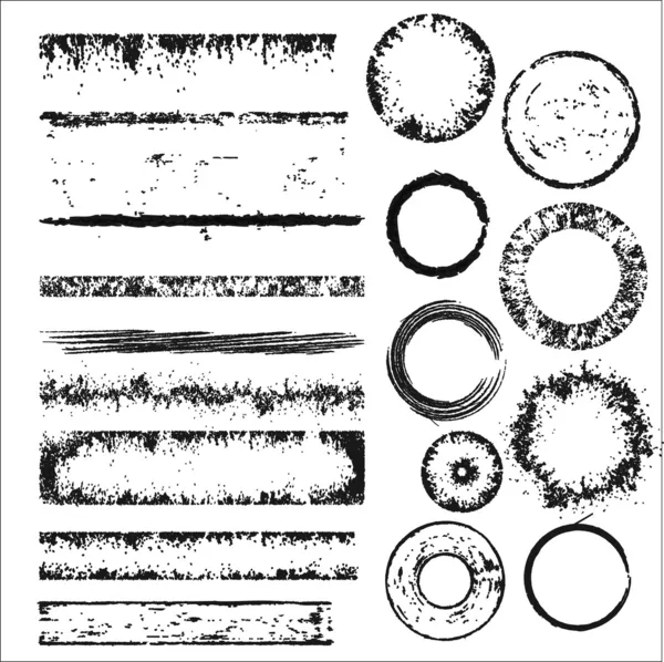 Set of grunge brush strokes. — Stock Vector