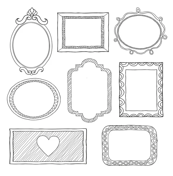 Set of doodle frames — Stock Vector