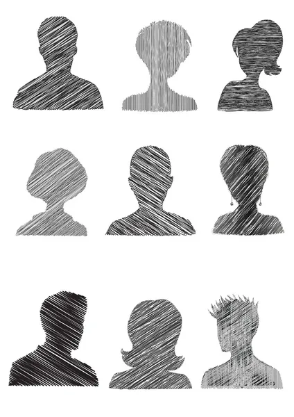 Anonymous Mugshots with scribble effect — Stock Vector