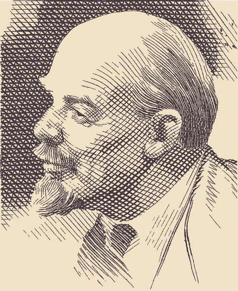 Retrato de Lenin, basado en la imagen en un sello postal . — Archivo Imágenes Vectoriales