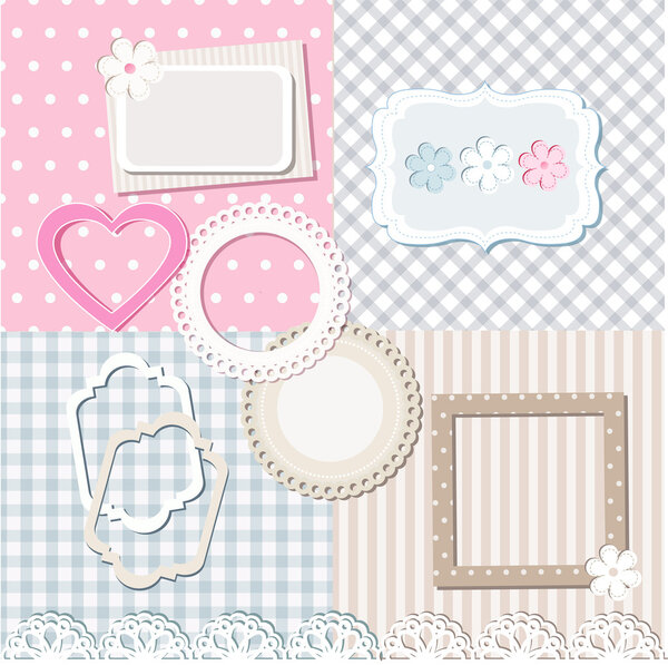 Scrapbook elements and a set of seamless backgrounds