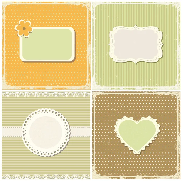 Conjunto de tarjetas vintage . — Vector de stock