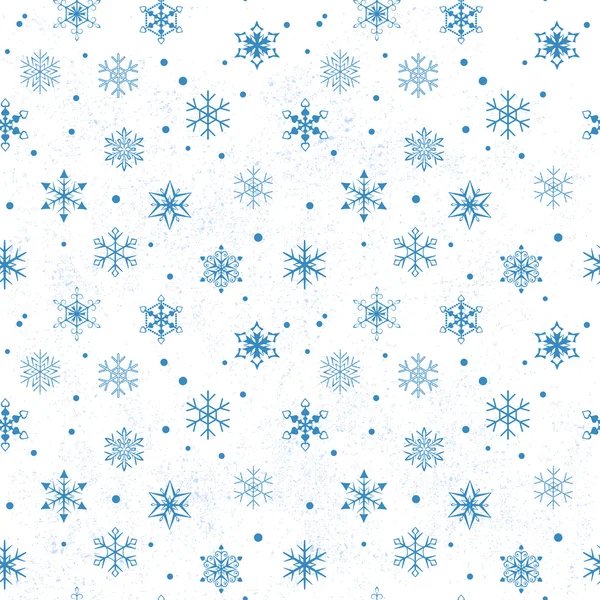 Patrón de copo de nieve sin costura — Vector de stock