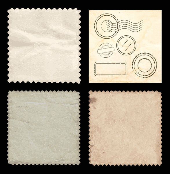 Set of old square stamps