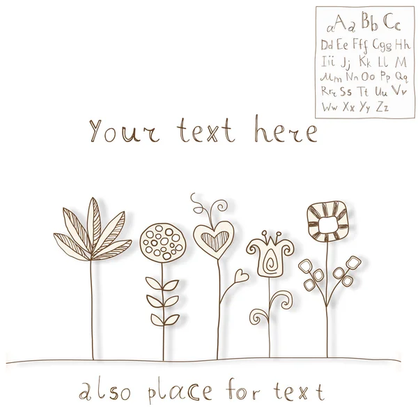 Ensemble fleurs et ABC — Image vectorielle
