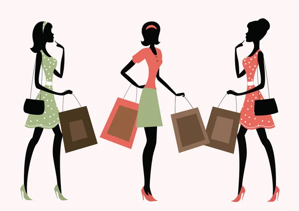 Women shopping — Stock Vector