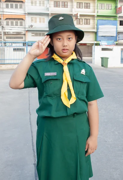 Asian girl scout — Stockfoto