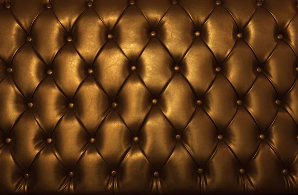 Luxus-Knopf auf braunem Leder als hochwertiger Hintergrund — Stockfoto