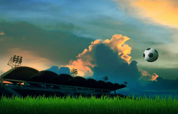 Voetbal voetbal en stadion — Stockfoto