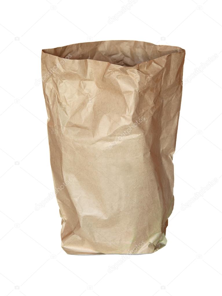 Brown recycle paper bag isolated white