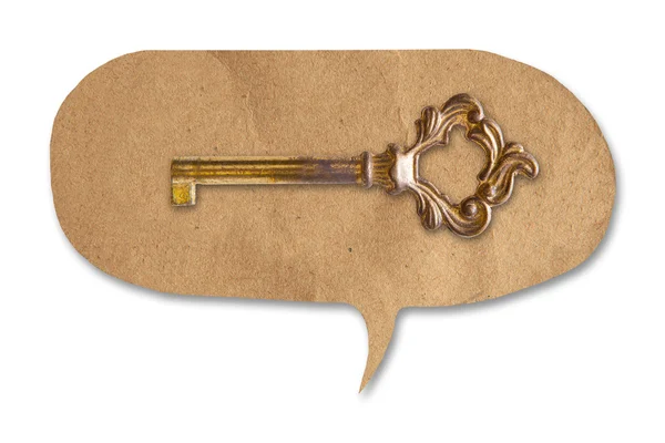 Quote and golden key — Stock Photo, Image