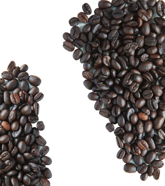 Grano de café sobre fondo blanco —  Fotos de Stock