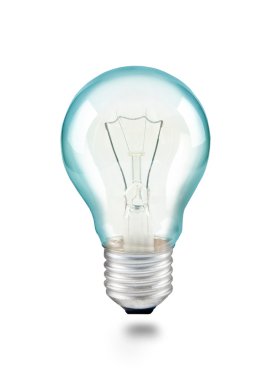 Ampul beyaz zemin üzerine karışık renkli