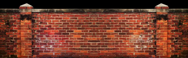 Old brick wall isolated black — Stock Photo, Image