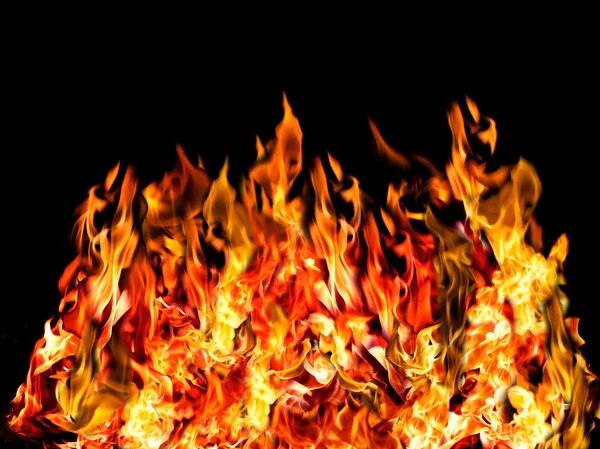 Hot fire on black — Stock Photo, Image